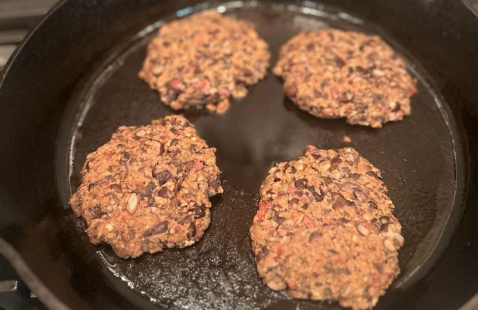 Black Bean, Mushroom, and Olive Burger | Plant-Based Recipe